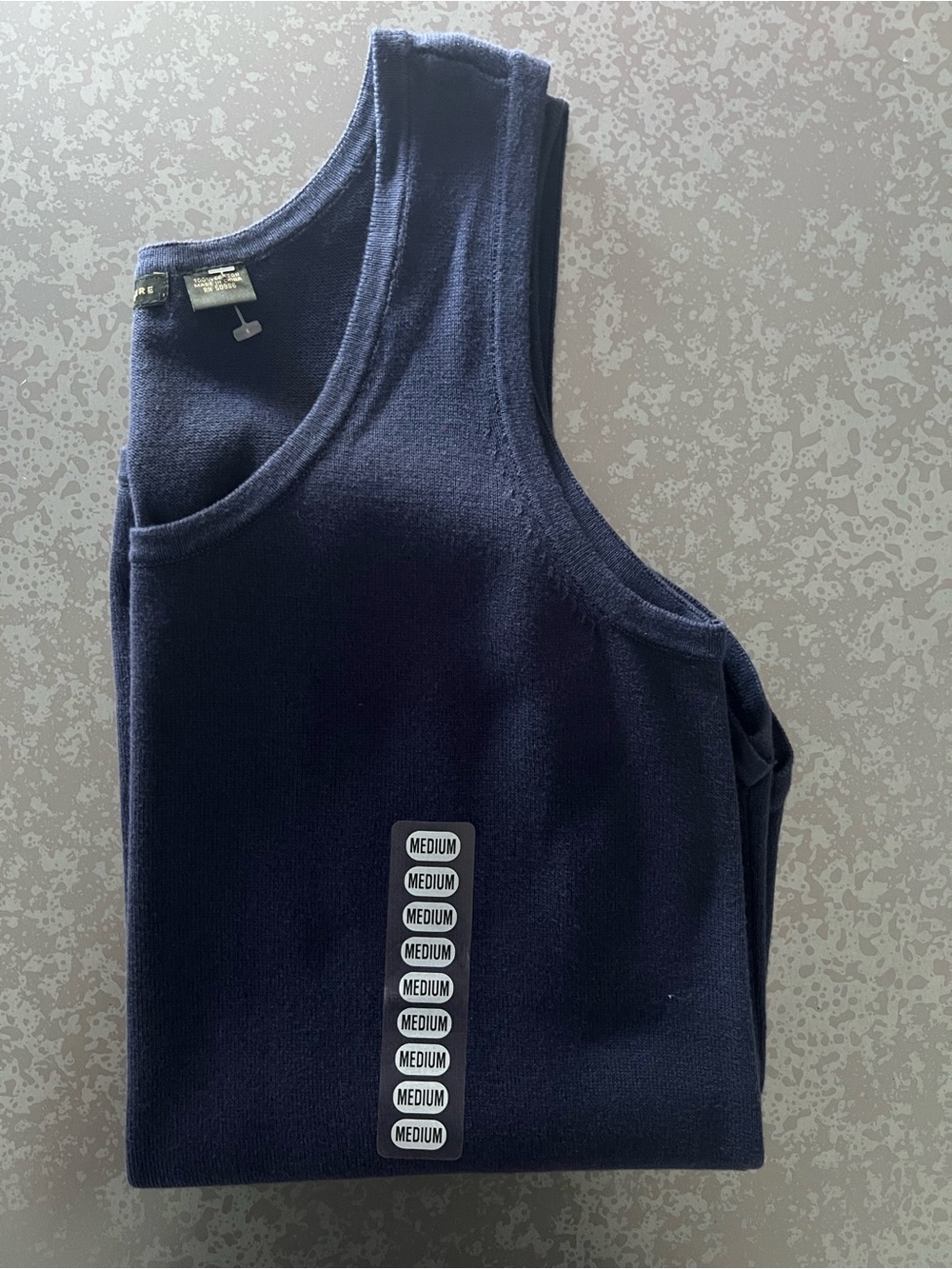 JEANNE PIERRE Navy Crewneck Knit Tank